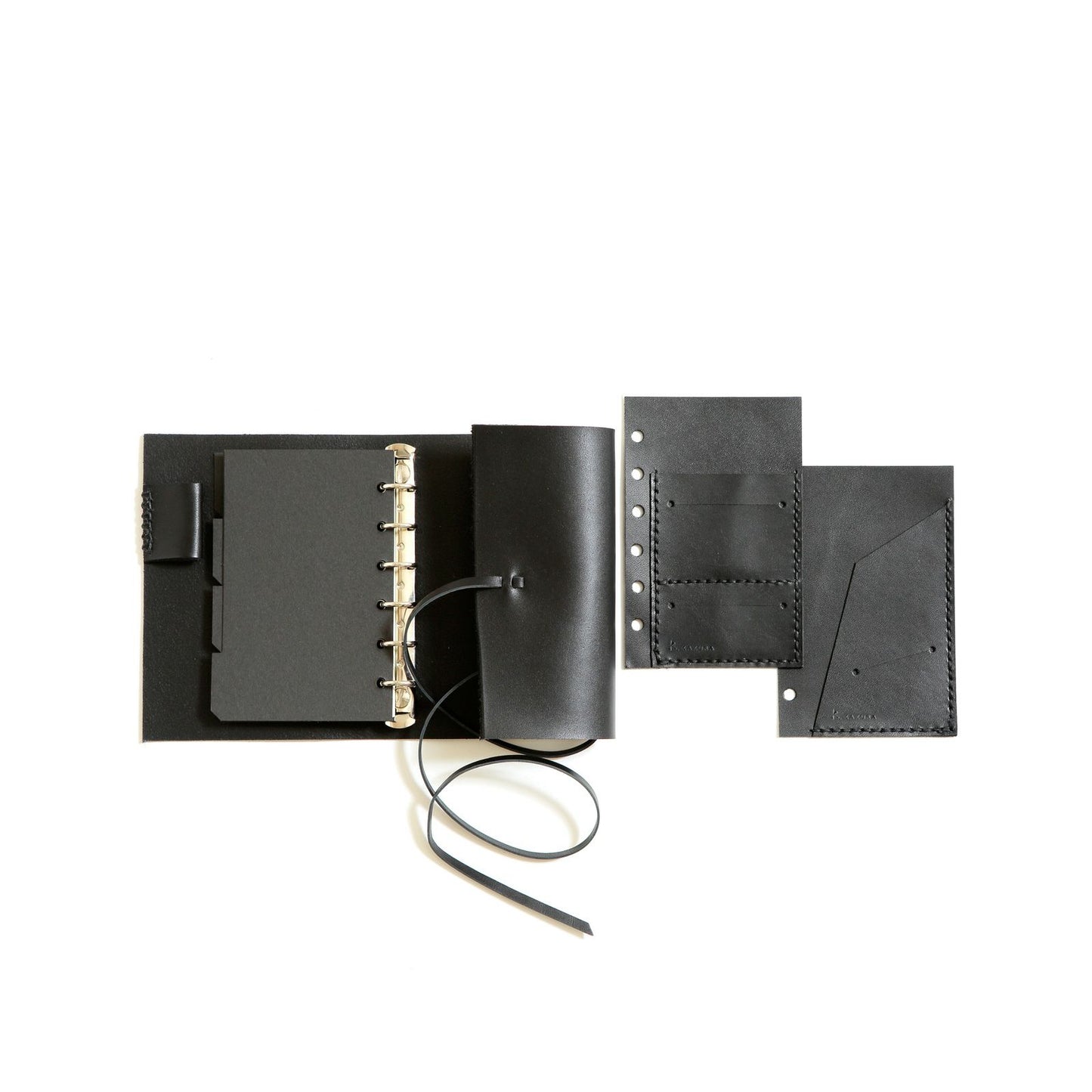 KAKURA(カクラ) 紐巻きmini6穴システム手帳“エッジ” フルセット