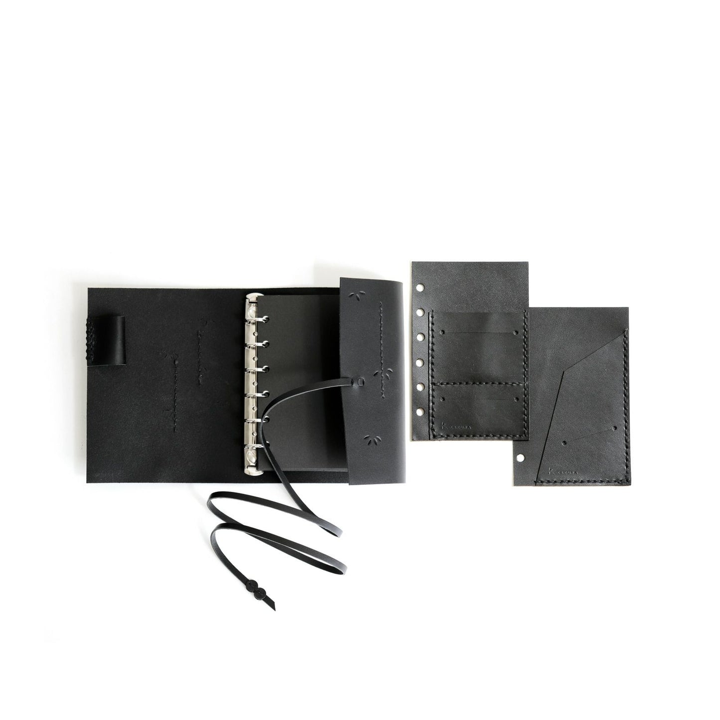 KAKURA(カクラ) 紐巻きmini6穴システム手帳“竹模様” フルセット