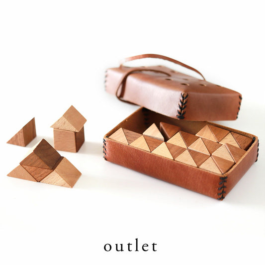 KAKURA（カクラ） アウトレット  革箱入りウッドパズル  三角