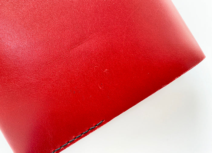 アウトレット ブックカバー 4×6  urushiレッド