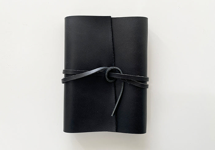 アウトレット 紐巻きmini6穴システム手帳エッジタイプ ブラック