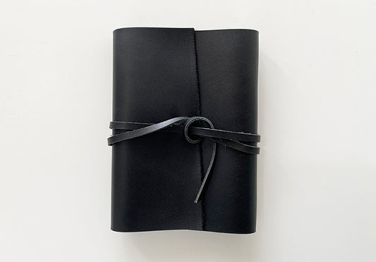 アウトレット 紐巻きmini6穴システム手帳エッジタイプ ブラック