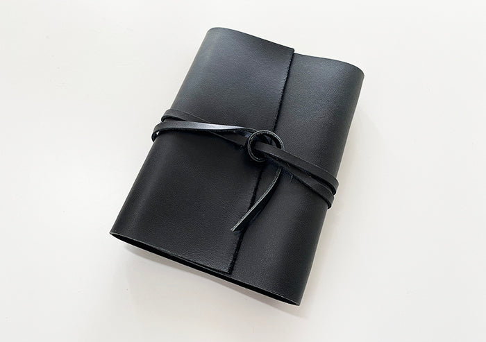アウトレット 紐巻きmini6穴システム手帳エッジタイプ ブラック