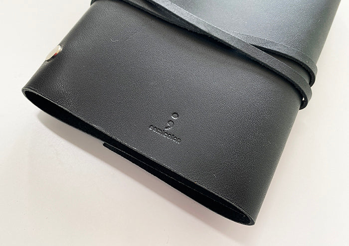 アウトレット 紐巻きmini6穴システム手帳エッジタイプ ブラック